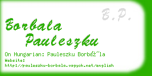 borbala pauleszku business card